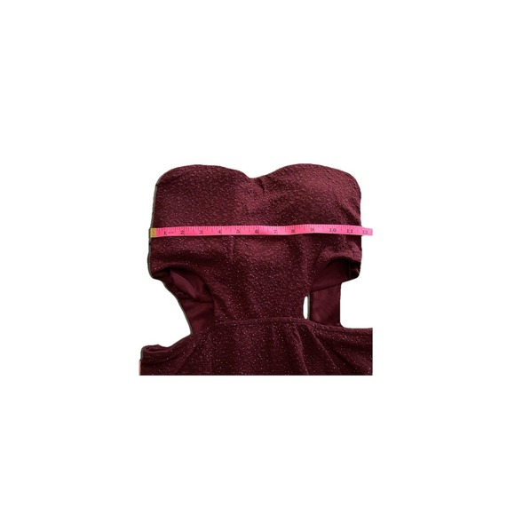Windsor New With Tag Burgundy Strapless Sweetheart ‎ Glitter Mini Dress Size M - Picture 14 of 15